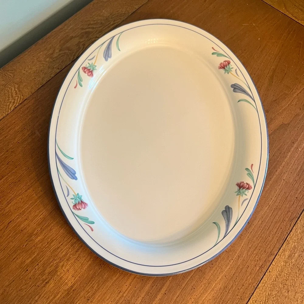 Lenox Poppies on Blue Oval serving platter